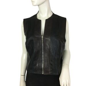 B & J Leather Vest Black & Brown SKU 000018-1